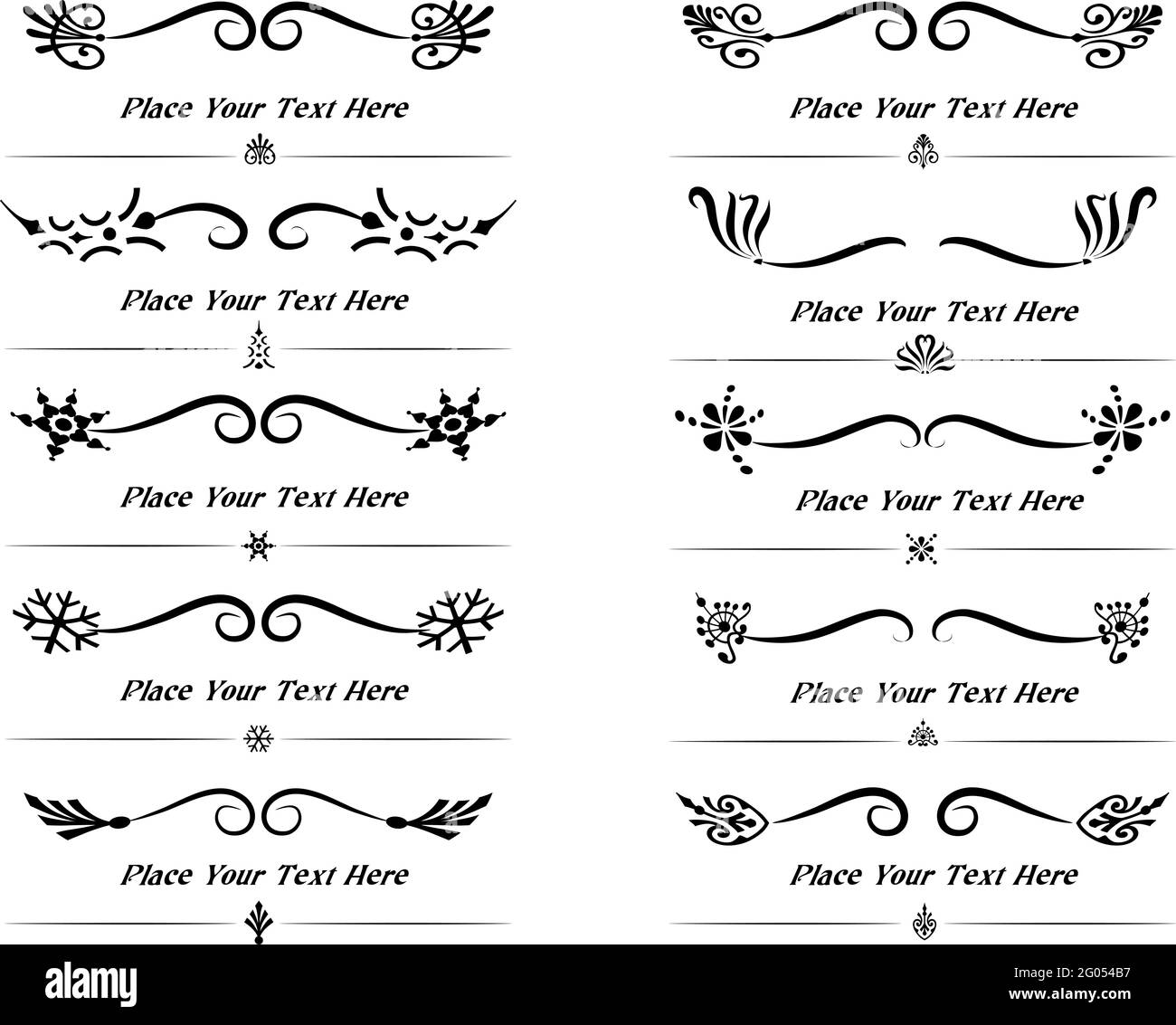 vector set: calligraphic design elements and page decoration Stock ...