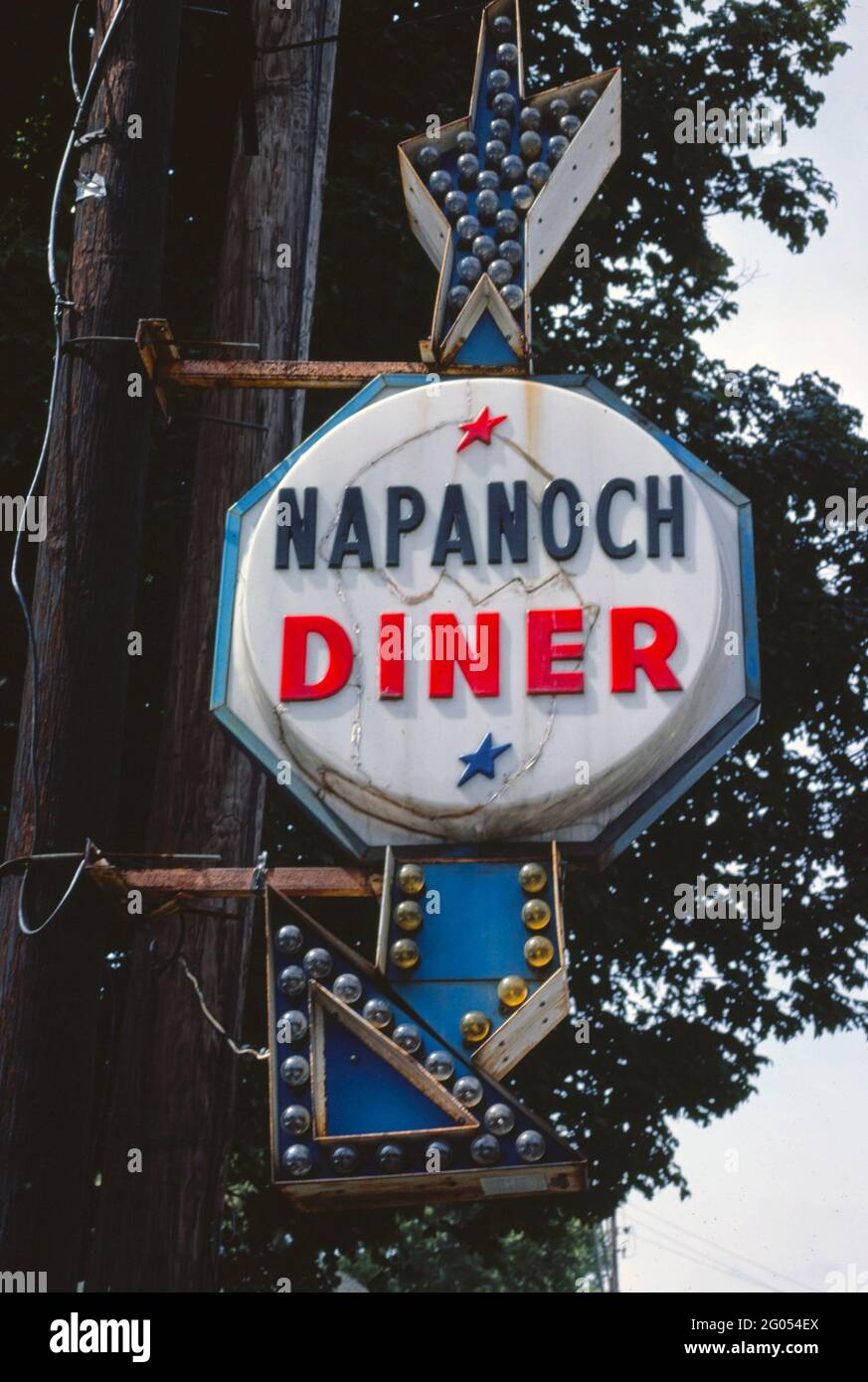 1970s America Napanoch Diner sign, Napanoch, New York 1977 Stock
