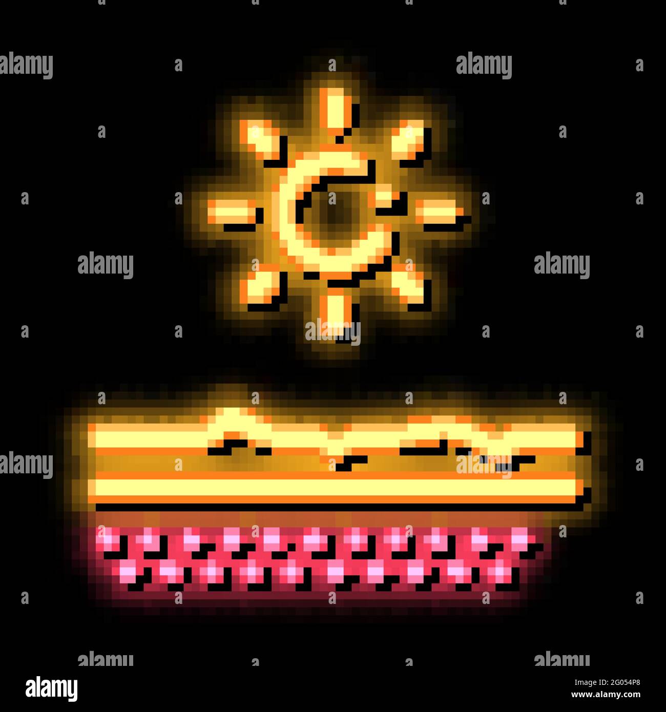 Drying Out Skin in Sun neon glow icon illustration Stock Vector Image ...