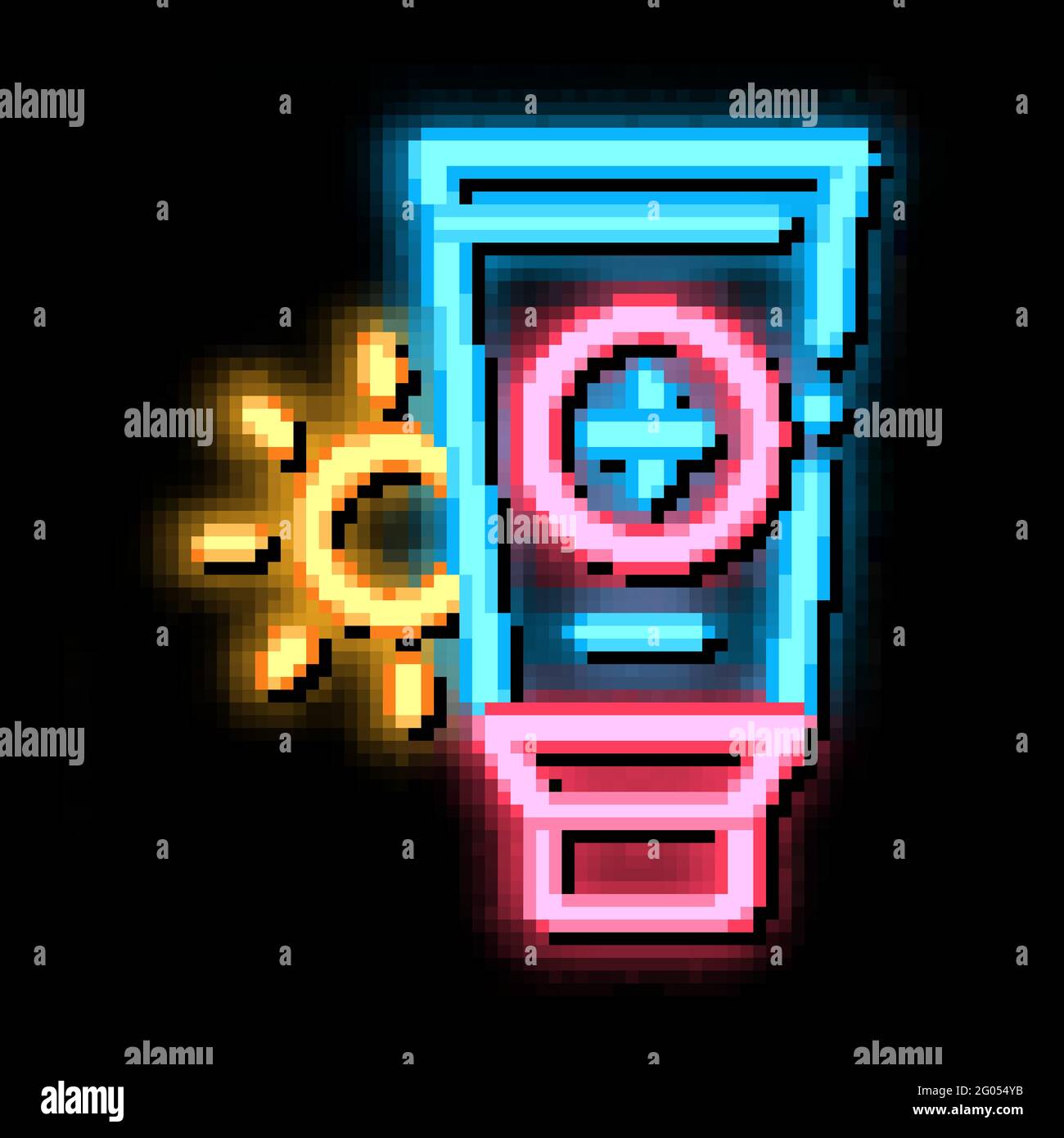 Solar Healthcare Gel neon glow icon illustration Stock Vector Image ...