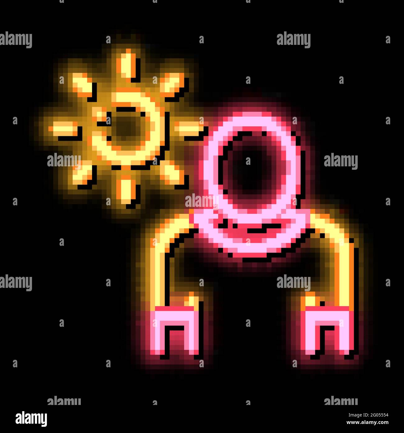 Sun Exposure for Man neon glow icon illustration Stock Vector Image ...