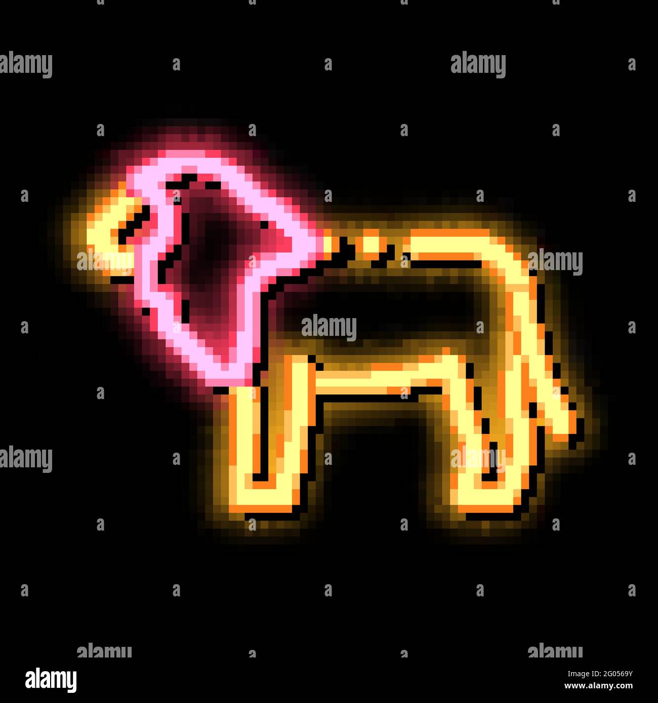 Lion neon glow icon illustration Stock Vector