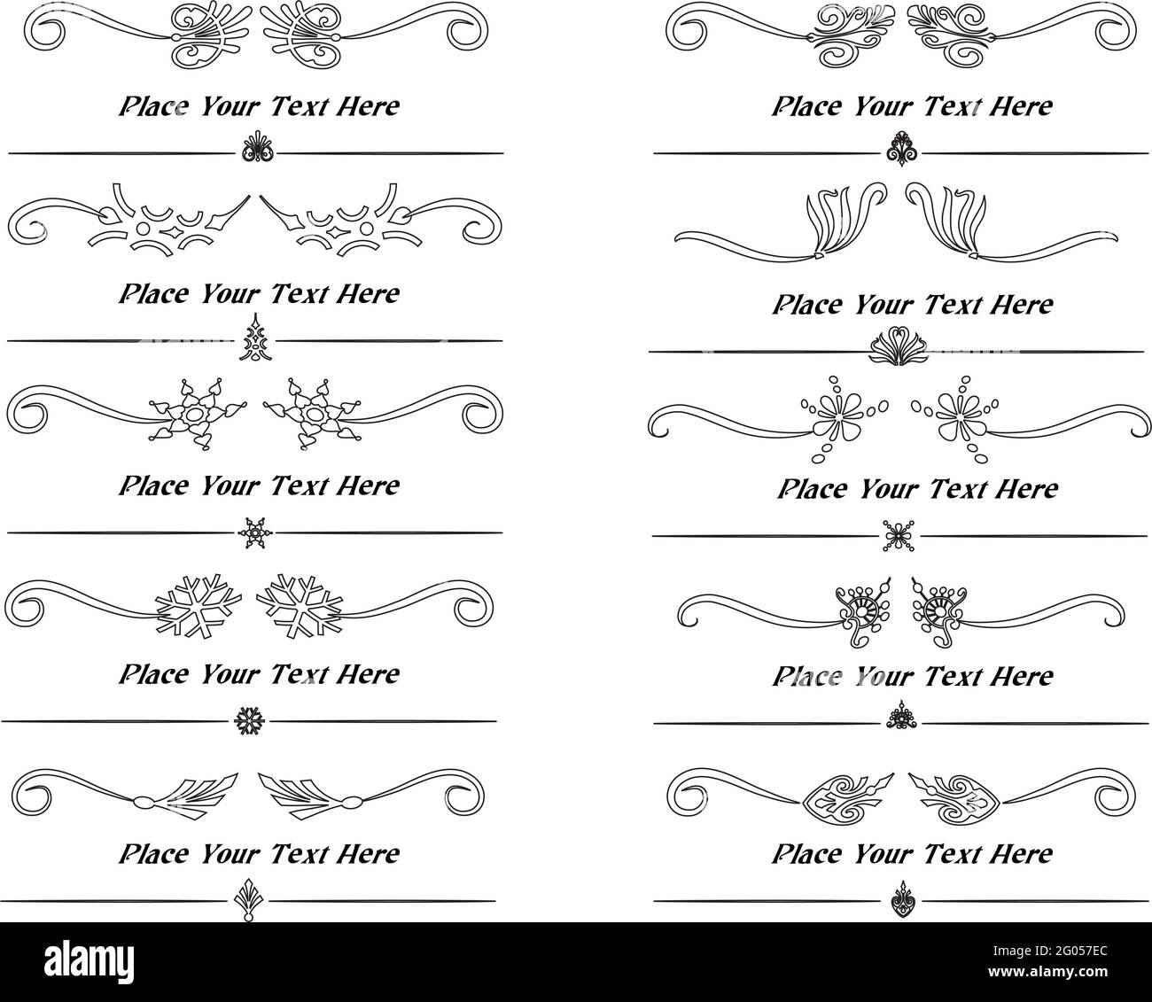 vector set: calligraphic design elements and page decoration Stock ...