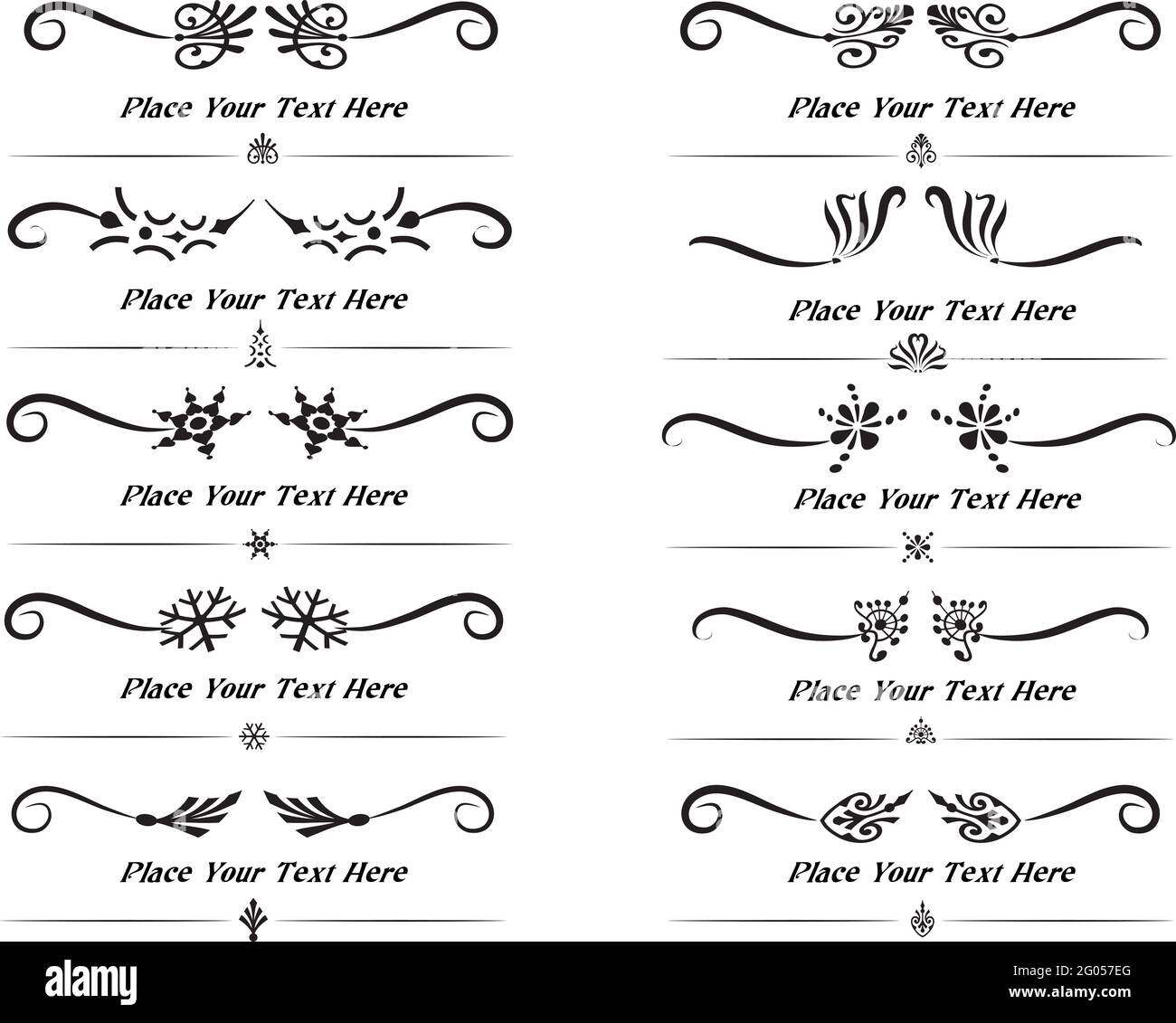 vector set: calligraphic design elements and page decoration Stock ...