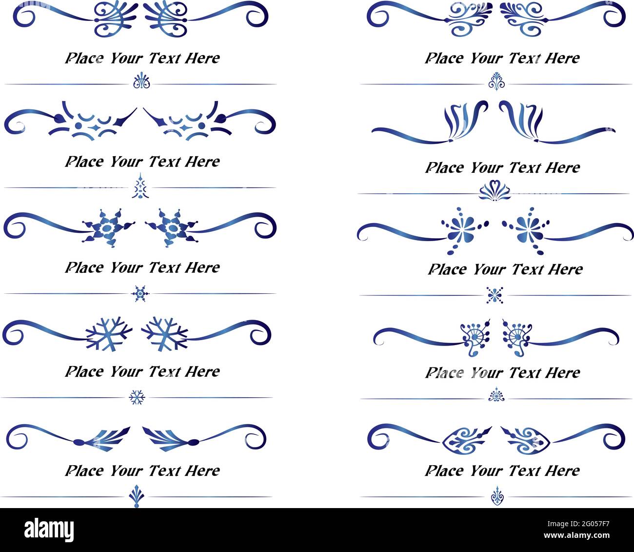 vector set: calligraphic design elements and page decoration Stock ...