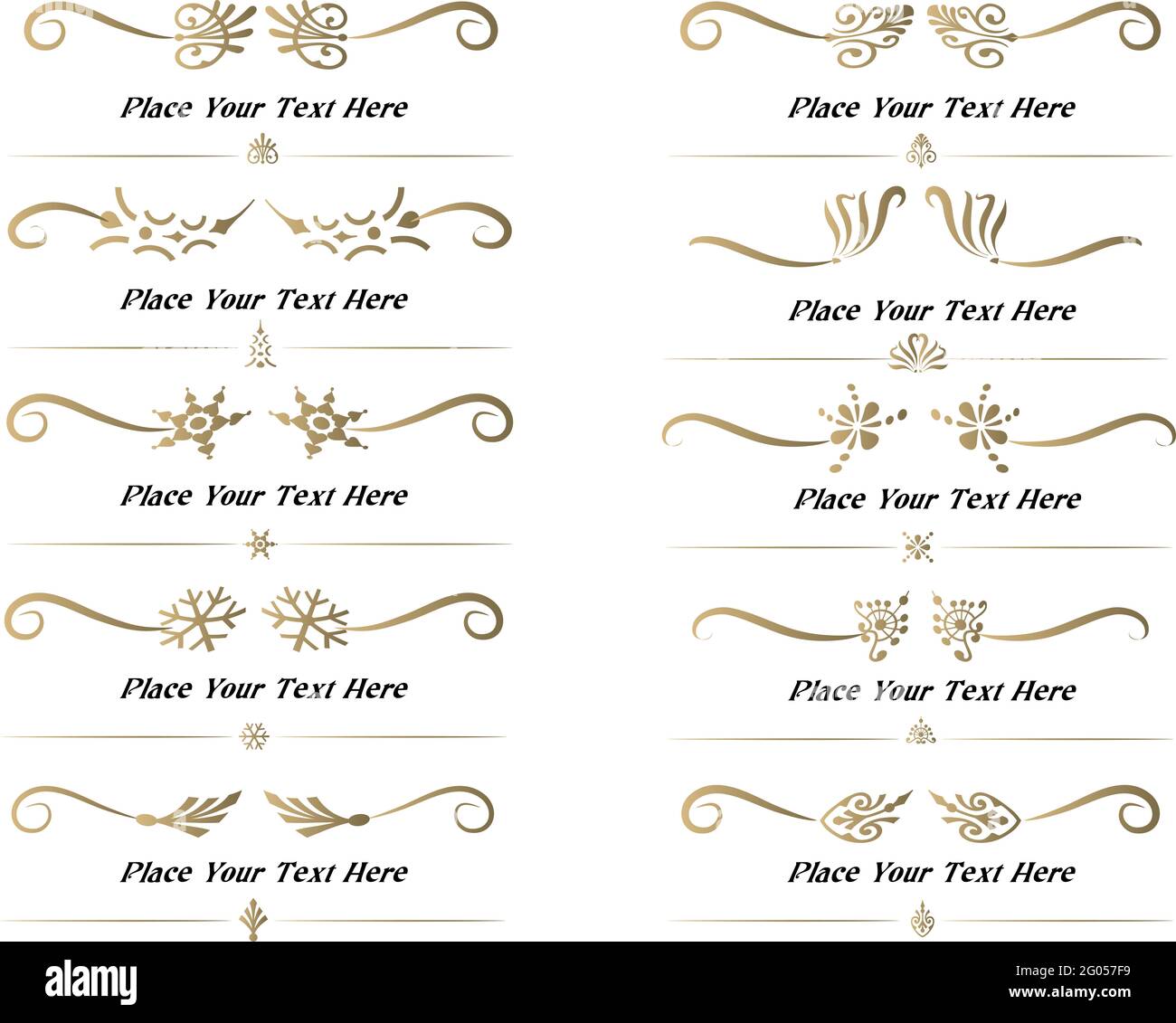 vector set: calligraphic design elements and page decoration Stock ...
