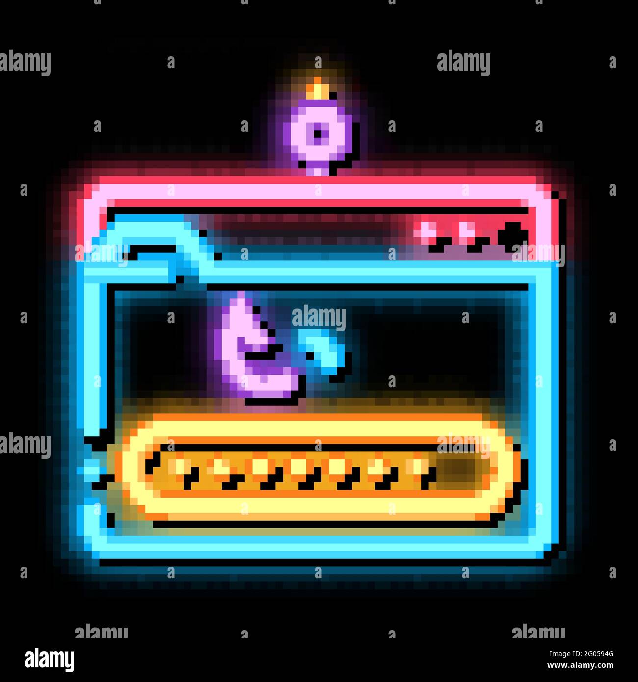 Phishing neon glow icon illustration Stock Vector