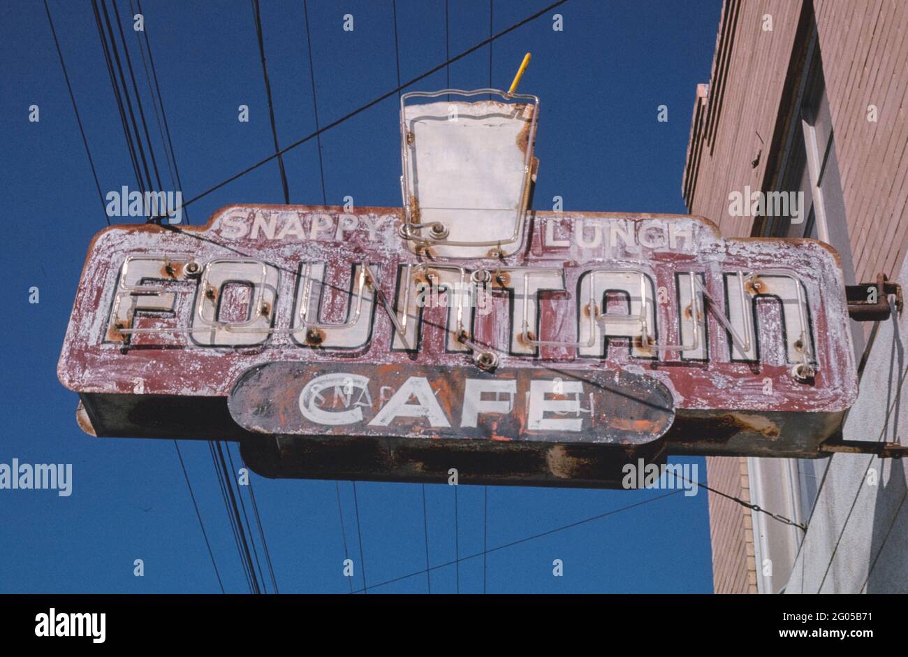 1990s America - Snappy Lunch sign, Guadalupe, California 1991 Stock ...