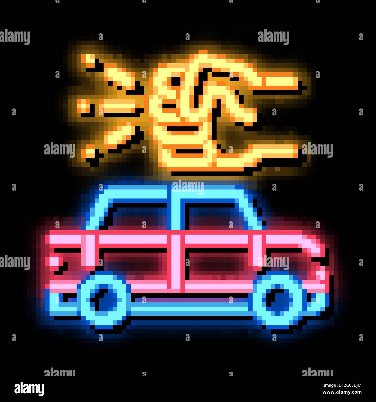 Kick Push Machine neon glow icon illustration Stock Vector