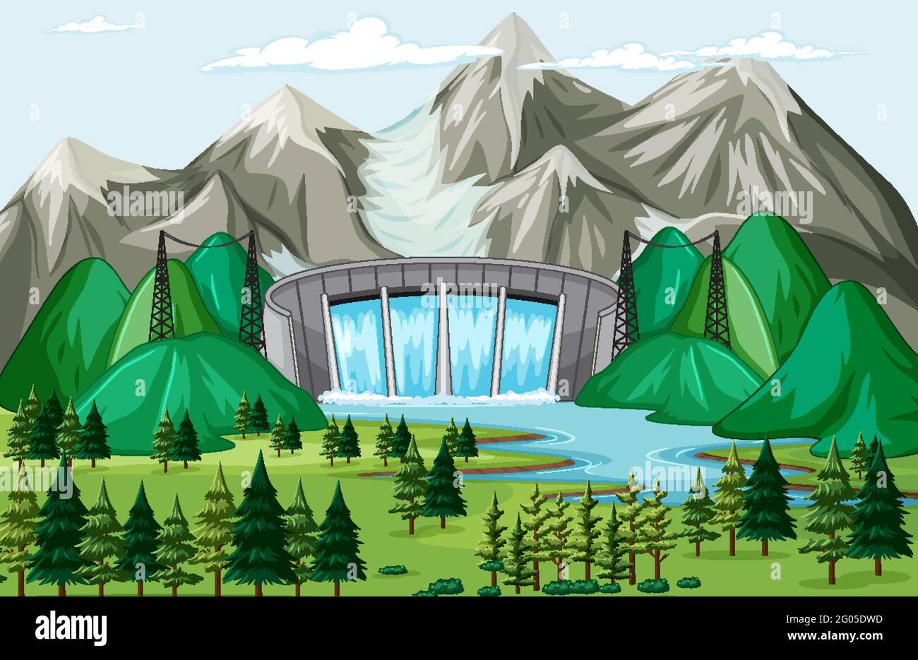 A green nature landscape background illustration Stock Vector Image ...