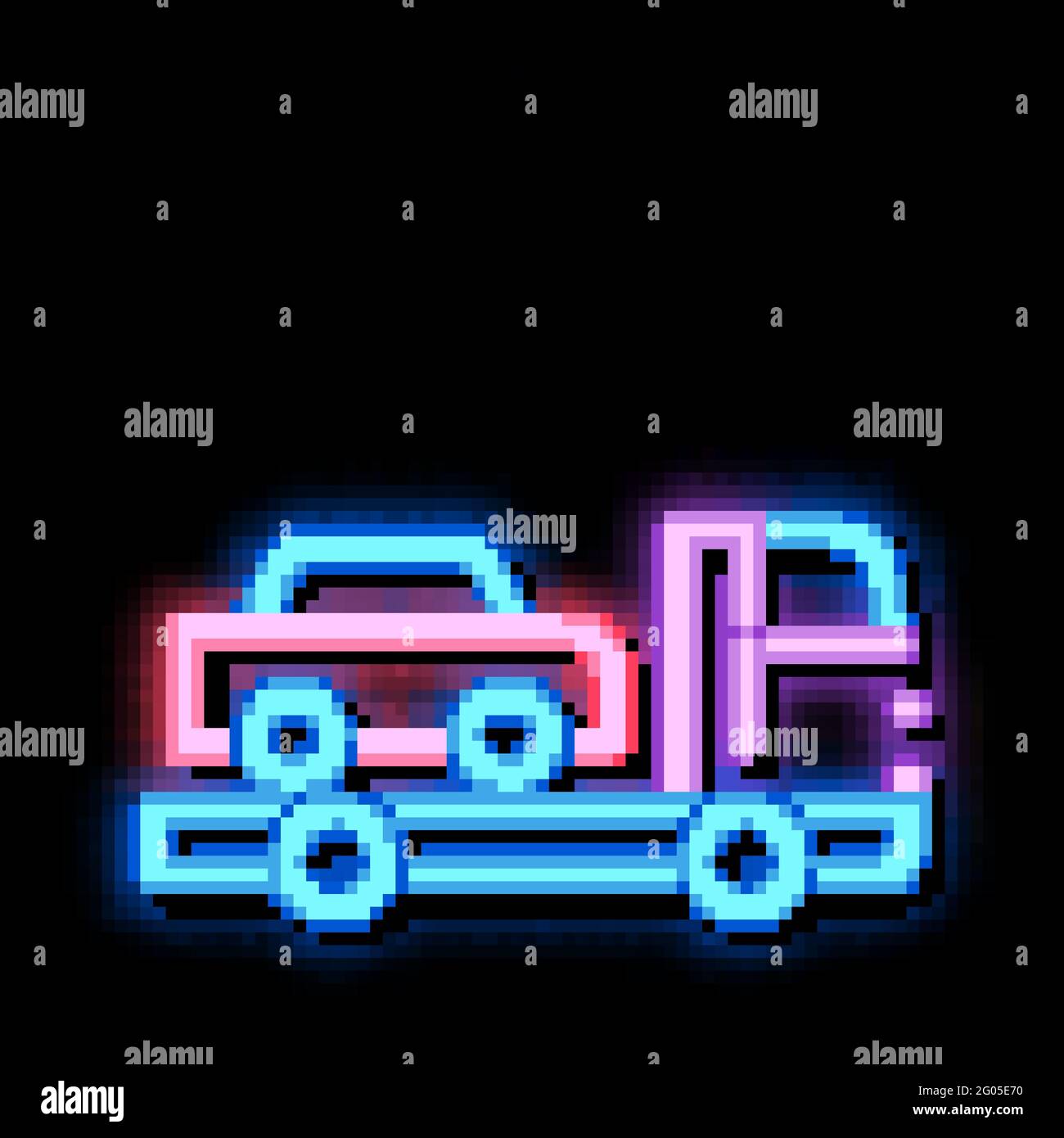Truck Picks Up Car neon glow icon illustration Stock Vector