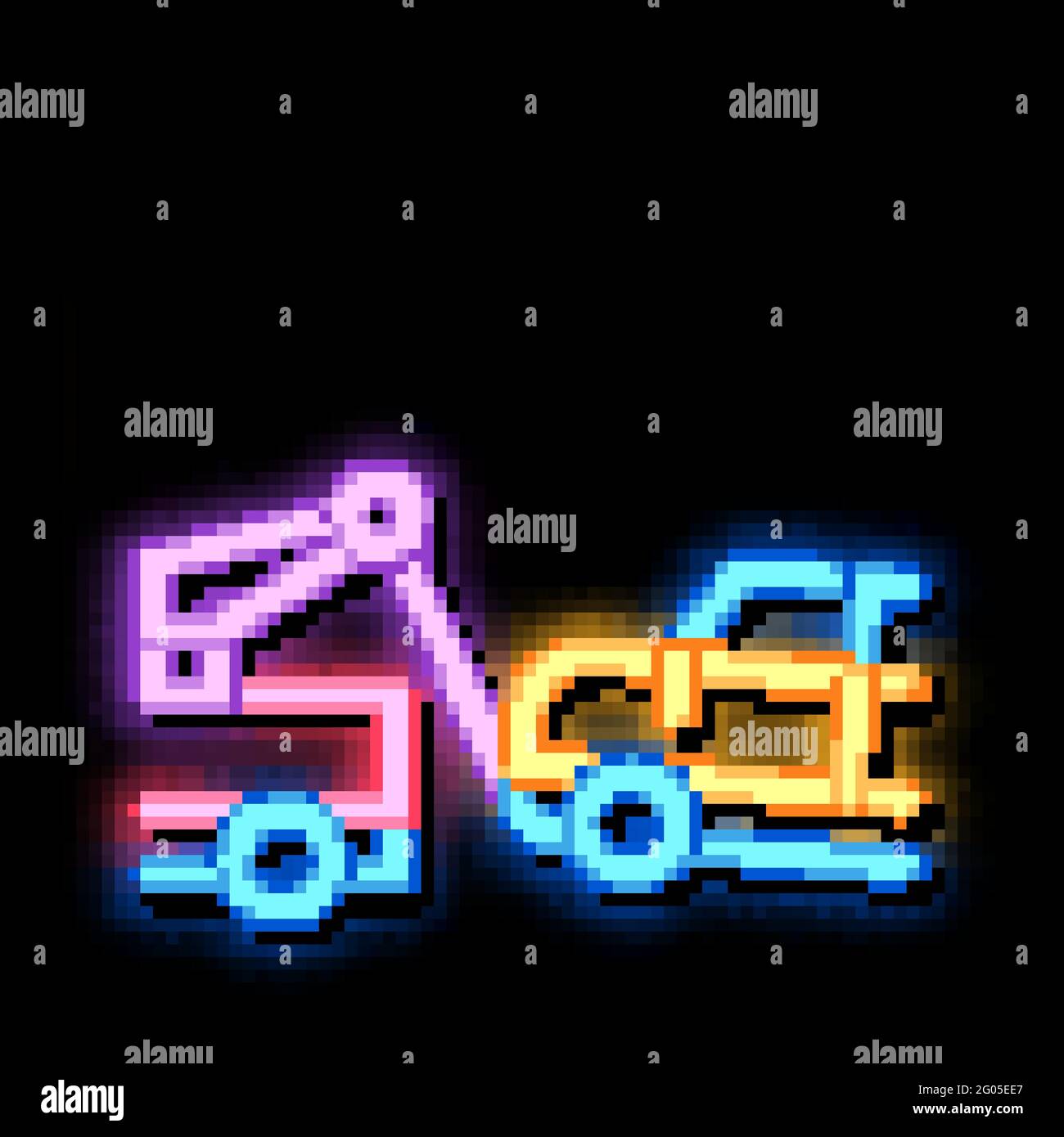 Escape Machine Truck neon glow icon illustration Stock Vector Image ...