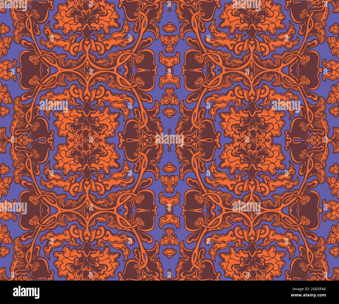 Seamless Oriental Floral Vector Pattern. Traditional floral pattern for ...