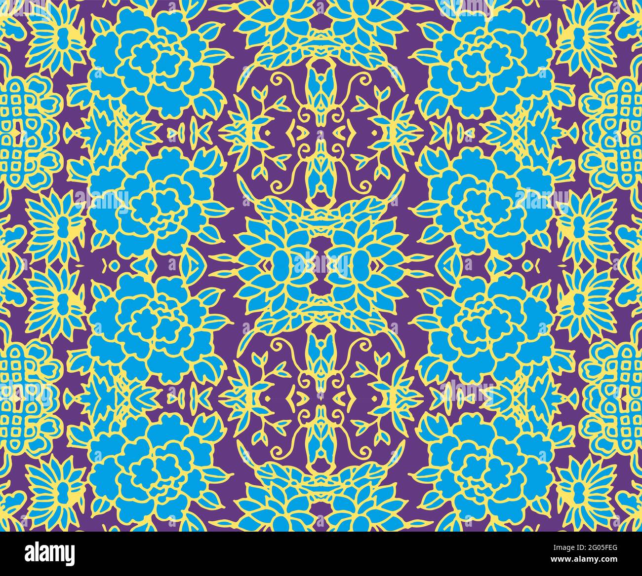 Seamless Oriental Floral Vector Pattern. Traditional floral pattern for ...
