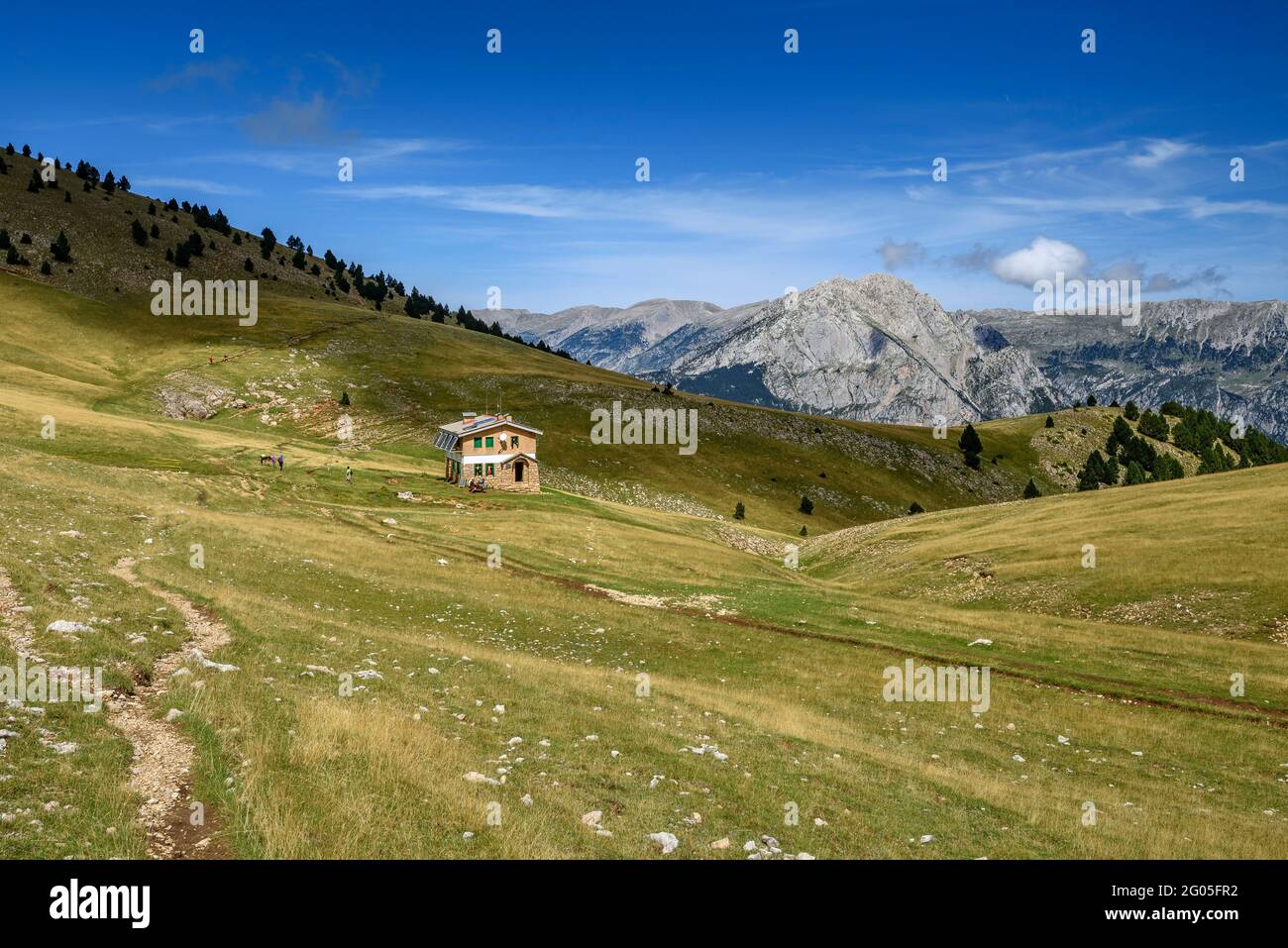 Ensija mountain range seen from near to Ensija hut (Berguedà, Catalonia, Spain, Pyrenees) Stock Photo