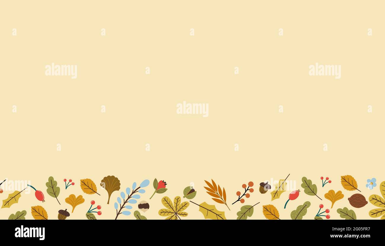 vector background with frame of autumn leaves Stock Vector Image & Art ...
