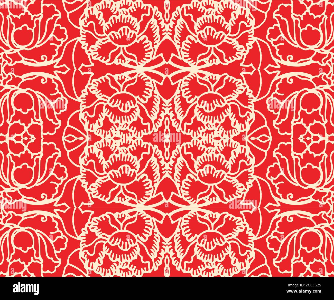 Seamless Oriental Floral Vector Pattern. Traditional floral pattern for ...