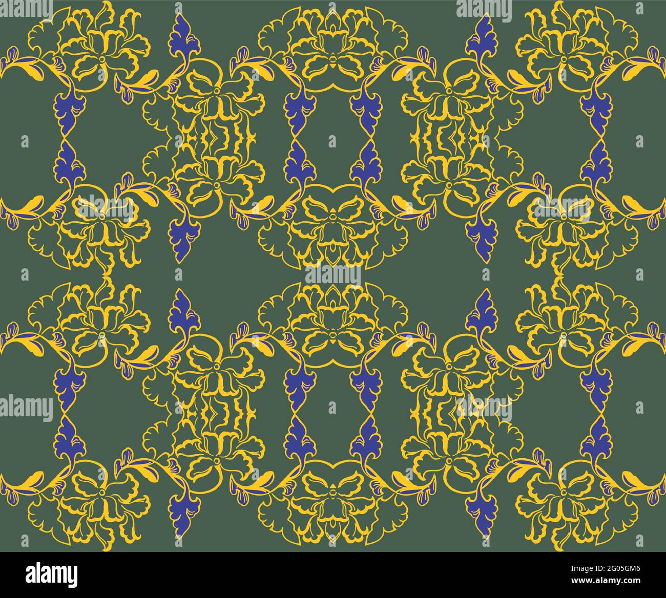 Seamless Oriental Floral Vector Pattern. Traditional floral pattern for ...