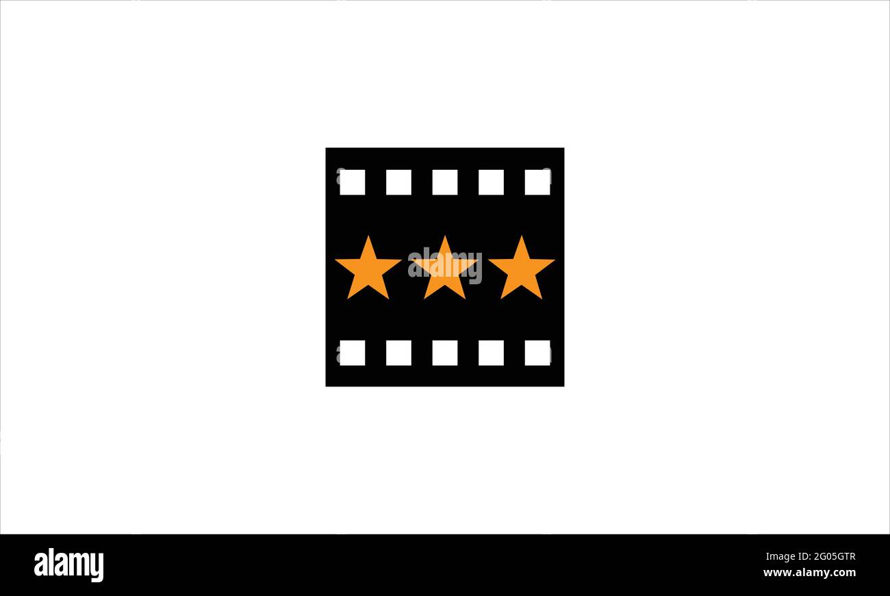Filmstrip with Stars inside icon Logo design illustration symbol Stock Vector