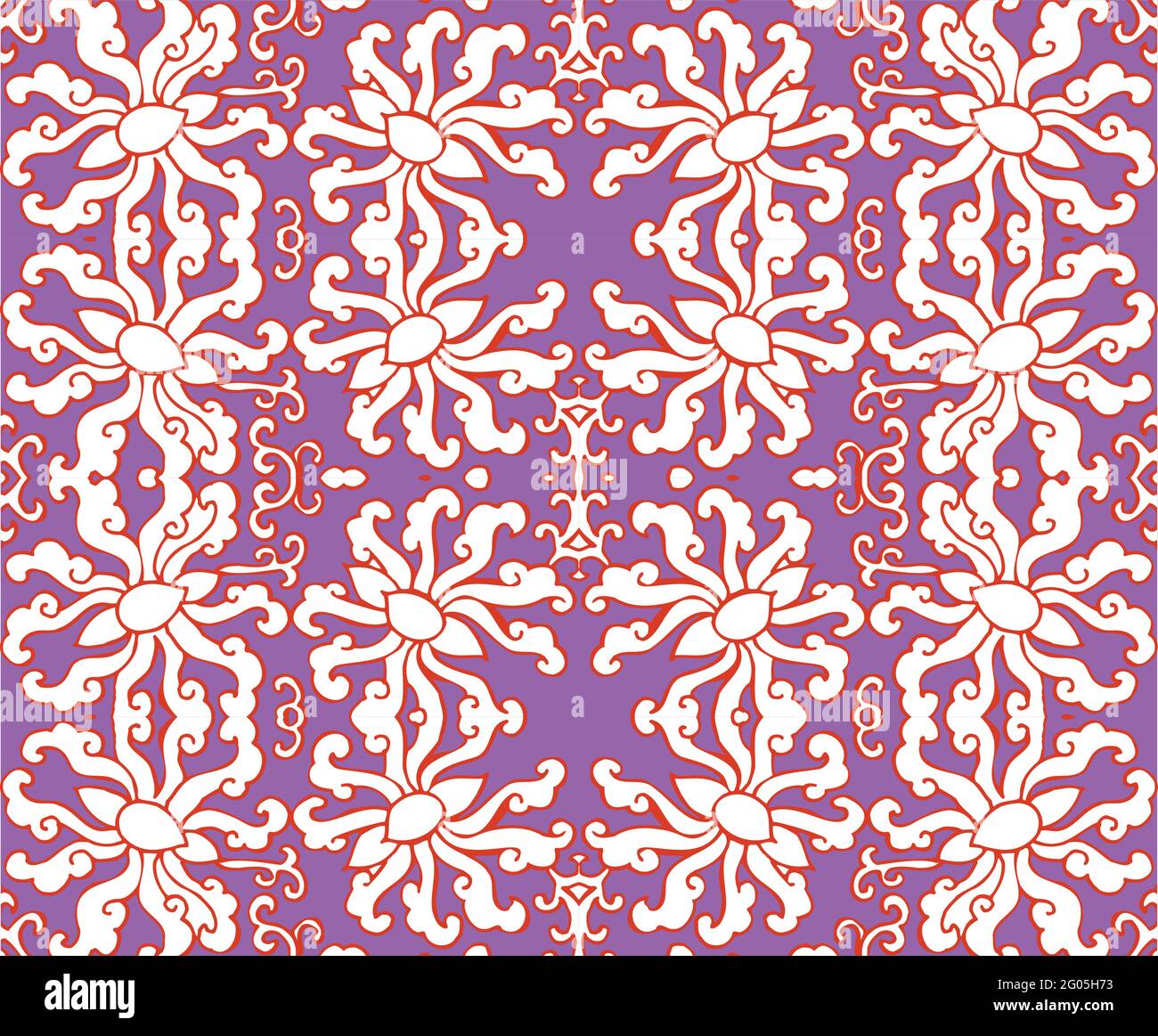 Seamless Oriental Floral Vector Pattern. Traditional floral pattern for ...