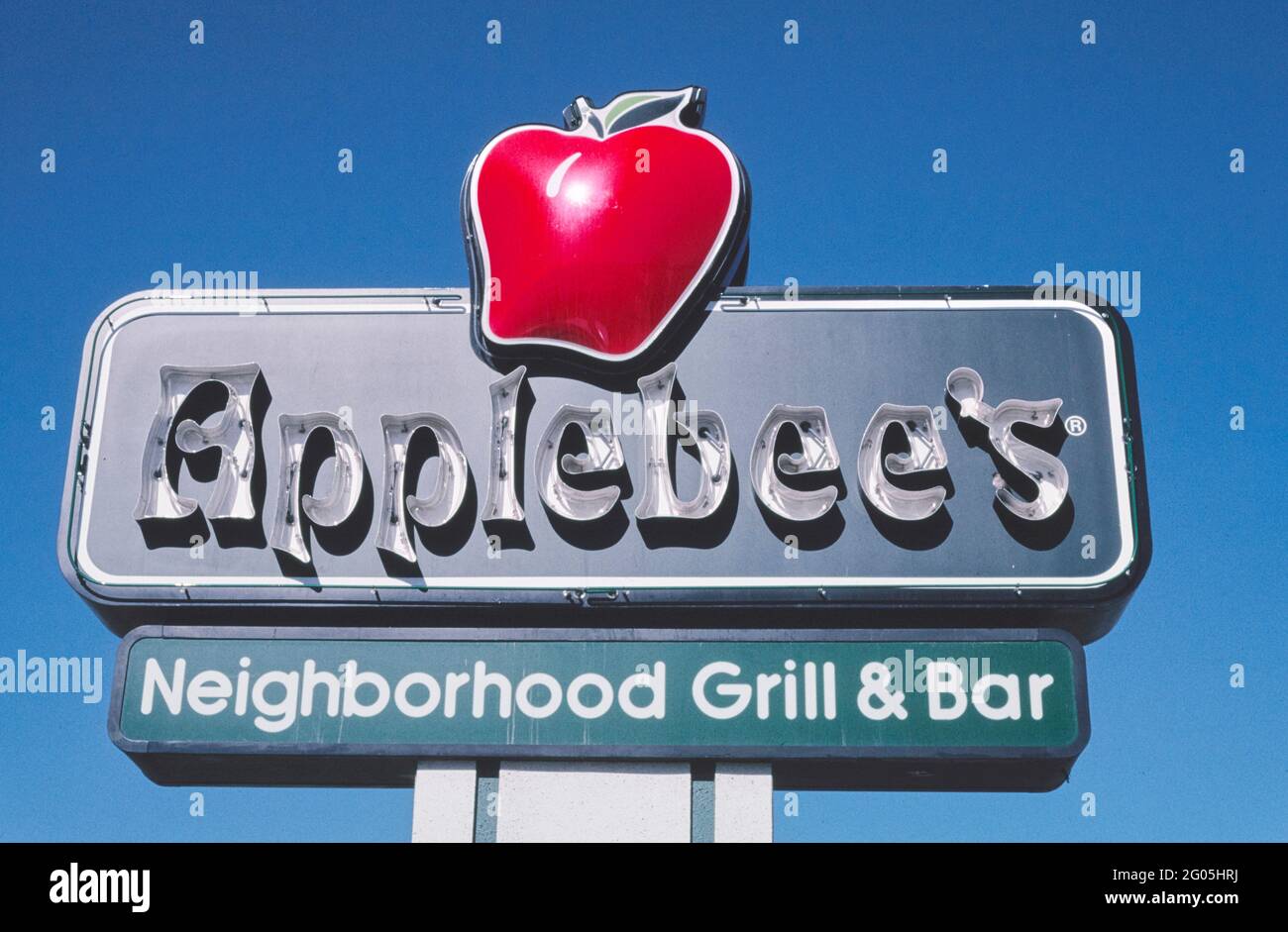 2000s America Applebee's Restaurant sign, Yuma, Arizona 2003 Stock