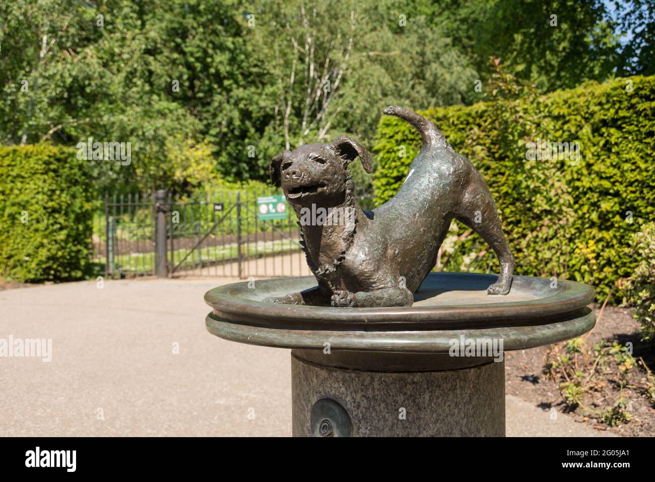 Esme Percy Fountain dog statue by Sylvia Gilley in Kensington Gardens