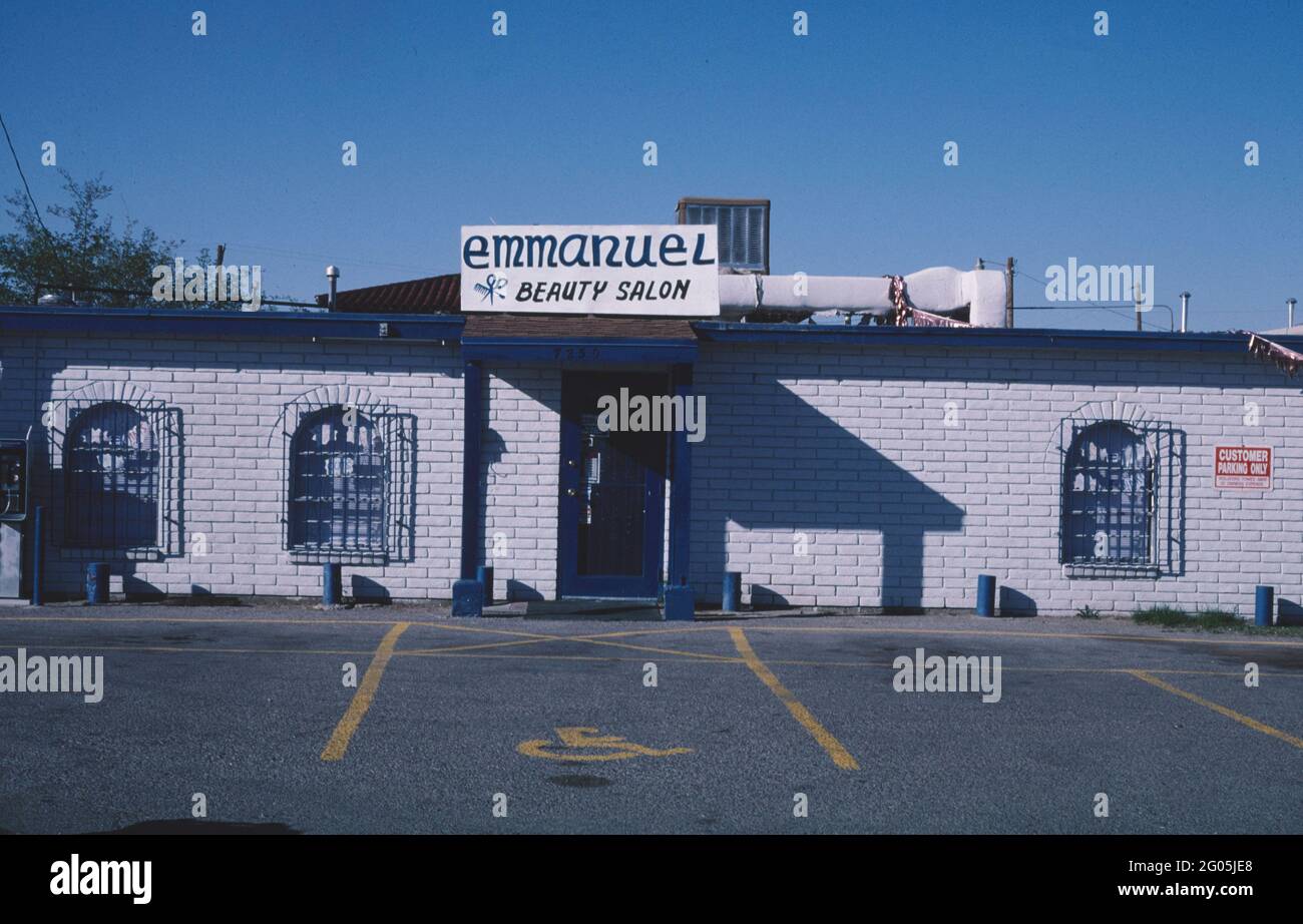 2000s America Emmanuel Beauty Salon, El Paso, Texas 2003 Stock Photo