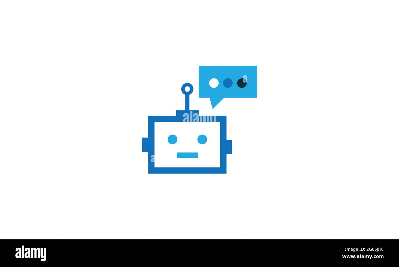 Artificial intelligence robot  chat icon logo design vector template Stock Vector