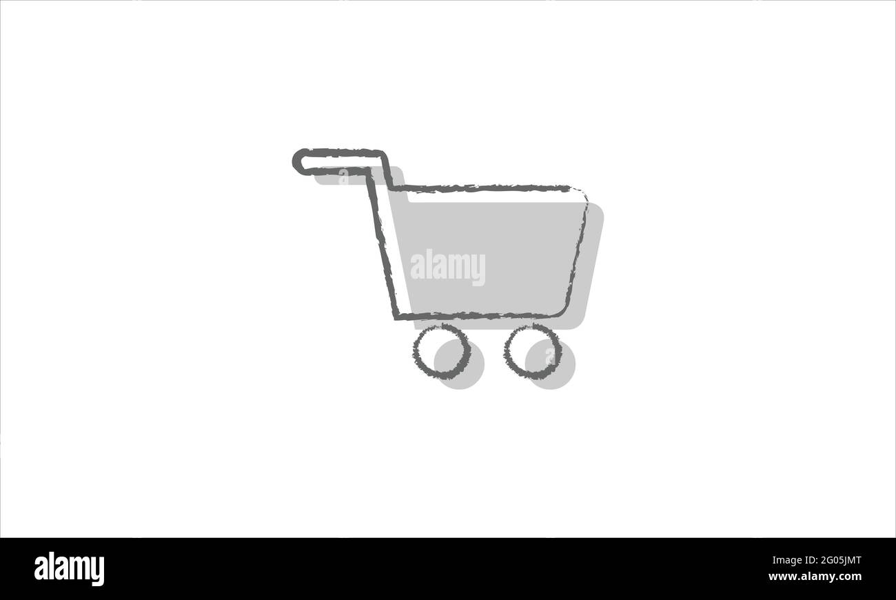 shopping Trolley icon Logo in minimal flat design vector illustration Stock Vector