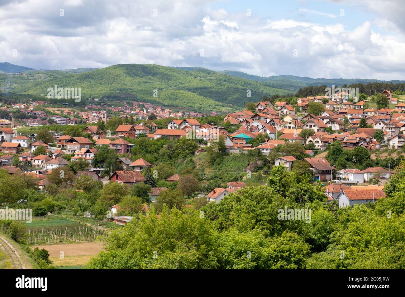 Kursumlija, view, town and municipality located in the Toplica District of the southern Serbia Stock Photo