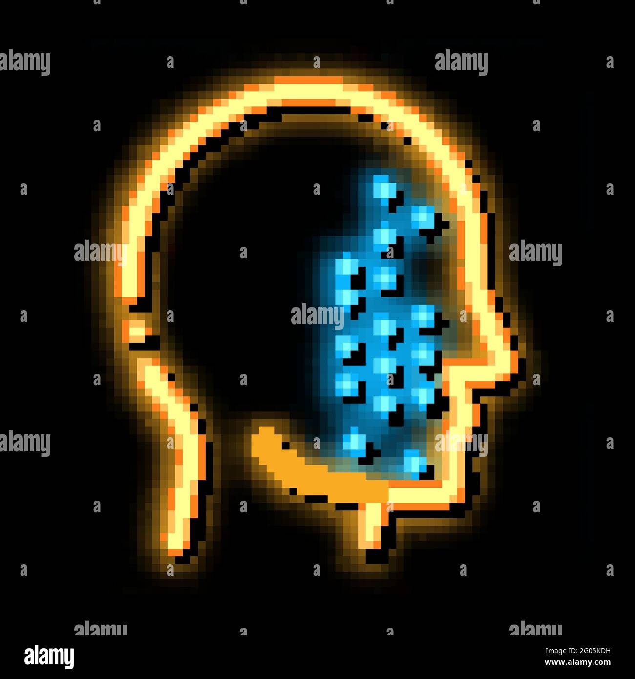 Face Part Scan neon glow icon illustration Stock Vector