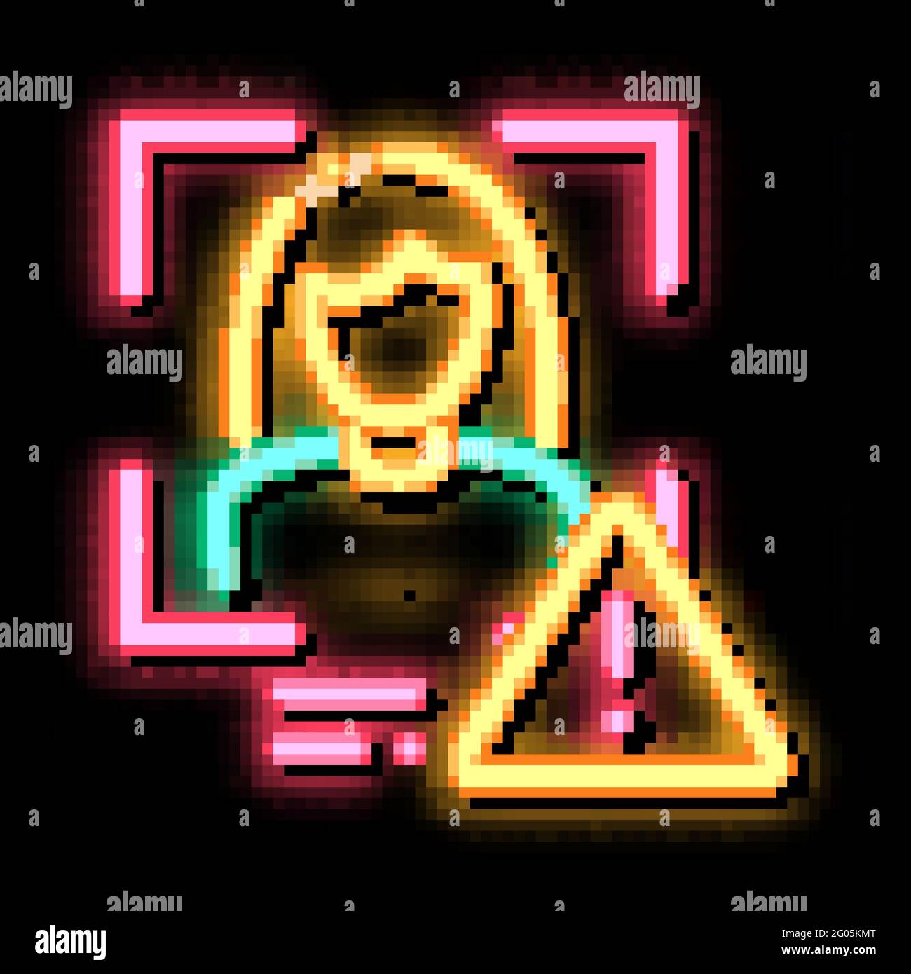 Identity Alert Woman neon glow icon illustration Stock Vector Image ...