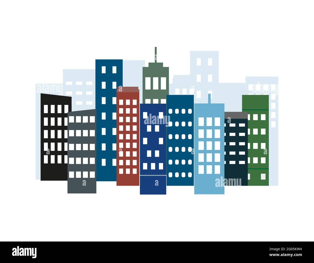 City, landscape, view flat. Vector illustration. Flat design. Stock Vector