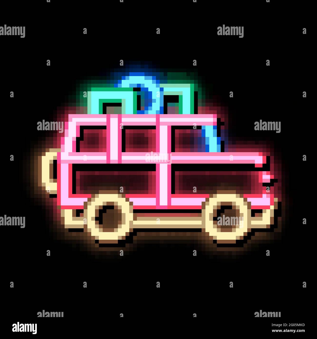 Camping Car with Luggage neon glow icon illustration Stock Vector Image ...