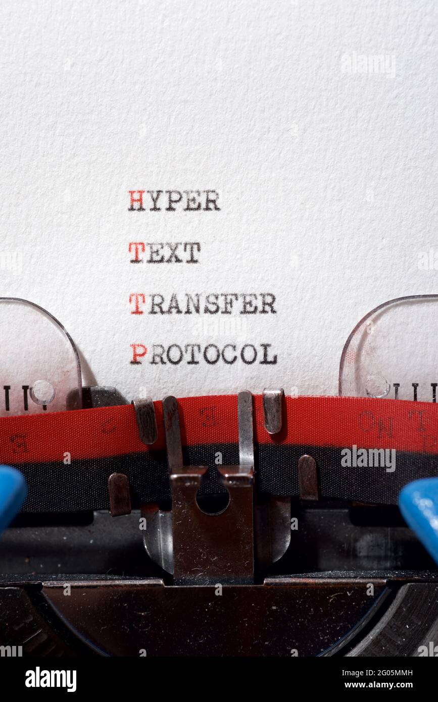 Hyper text transfer protocol phrase written with a typewriter Stock ...