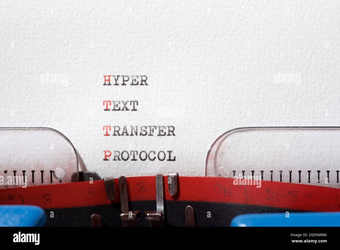 Hyper text transfer protocol phrase written with a typewriter Stock ...