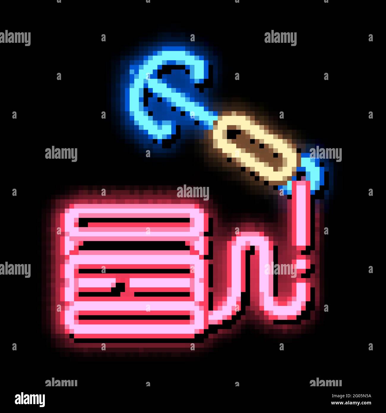 Fish Tackle Hooks neon glow icon illustration Stock Vector