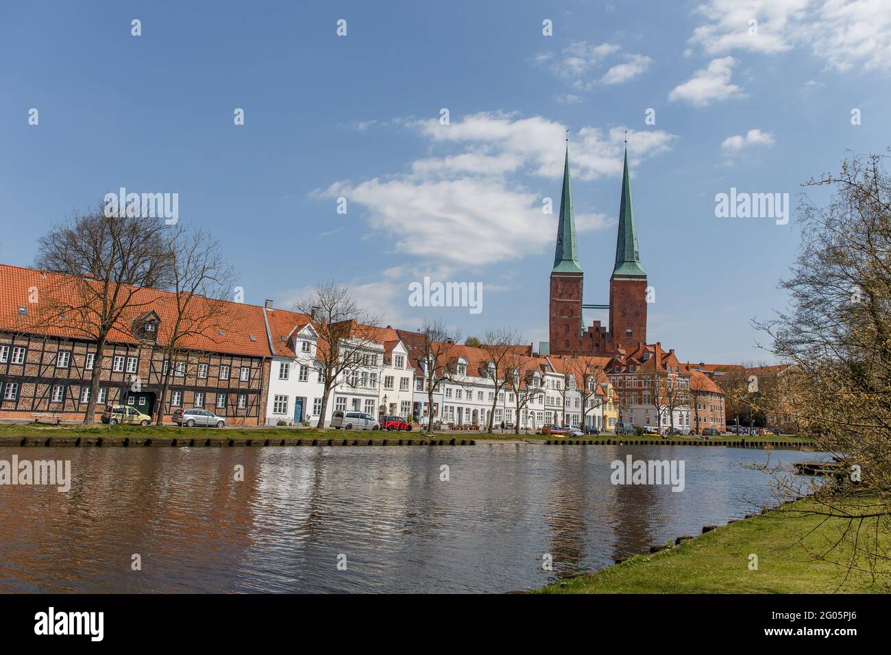 The Lübeck Cathedral With The Trave Stock Photo - Alamy