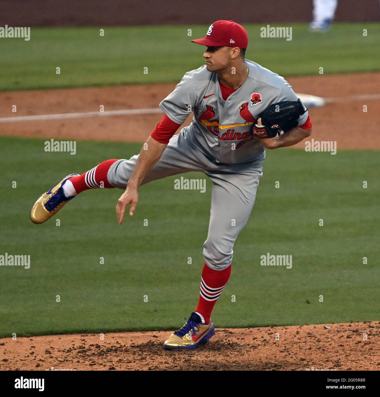 Los Angeles, United States. 01st June, 2021. St. Louis Cardinals' starting pitcher Jack Flaherty delivers against the Los Angeles Dodgers' during the fourth inning at Dodger Stadium in Los Angeles on Monday, May 31, 2021. Photo by Jim Ruymen/UPI Credit: UPI/Alamy Live News Stock Photo