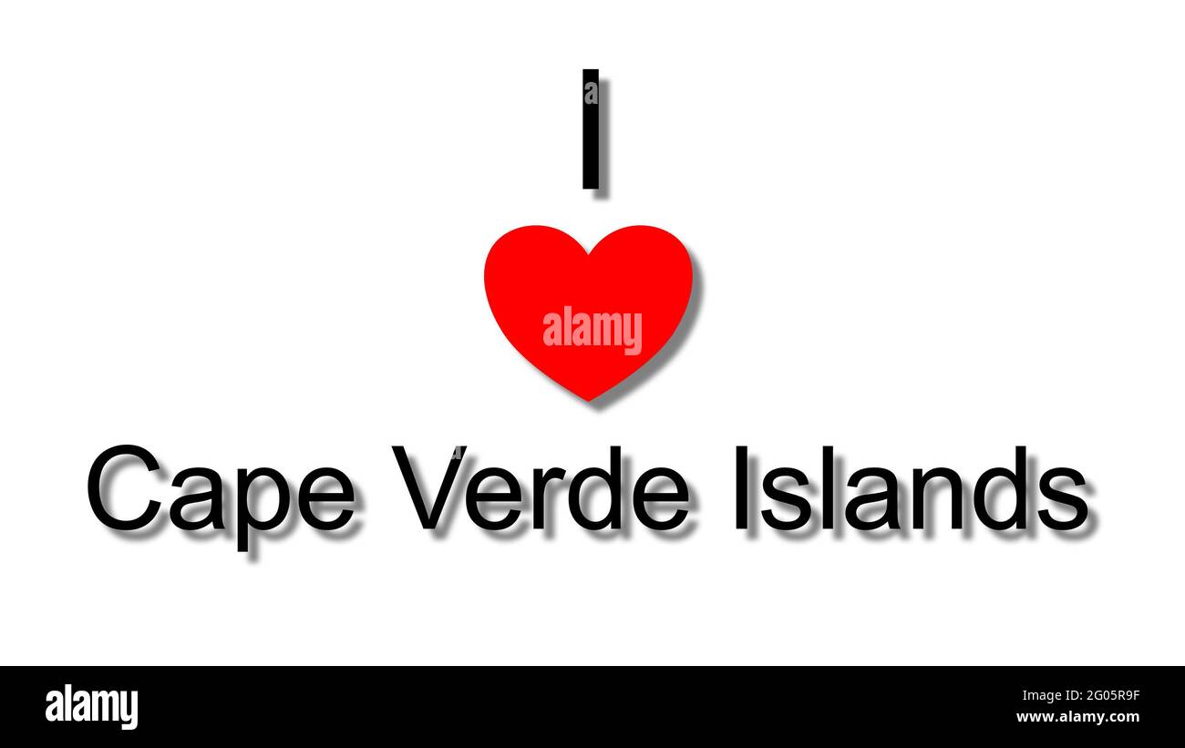 i love cape verde islands red heart Stock Photo Alamy
