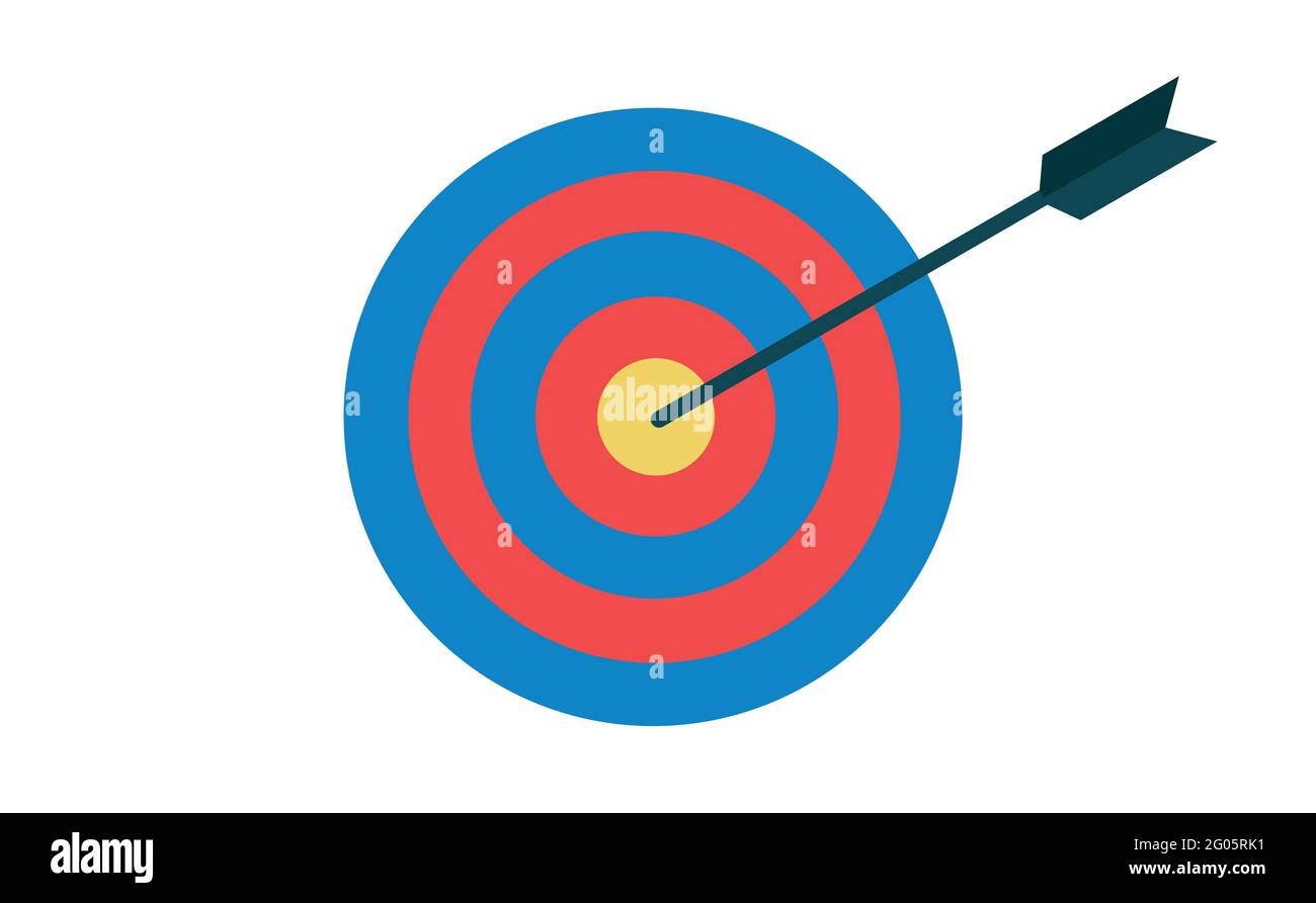 Target goal with arrow icon symbol flat vector Stock Vector Image & Art