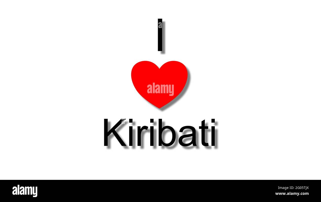 i love kiribati red heart Stock Photo