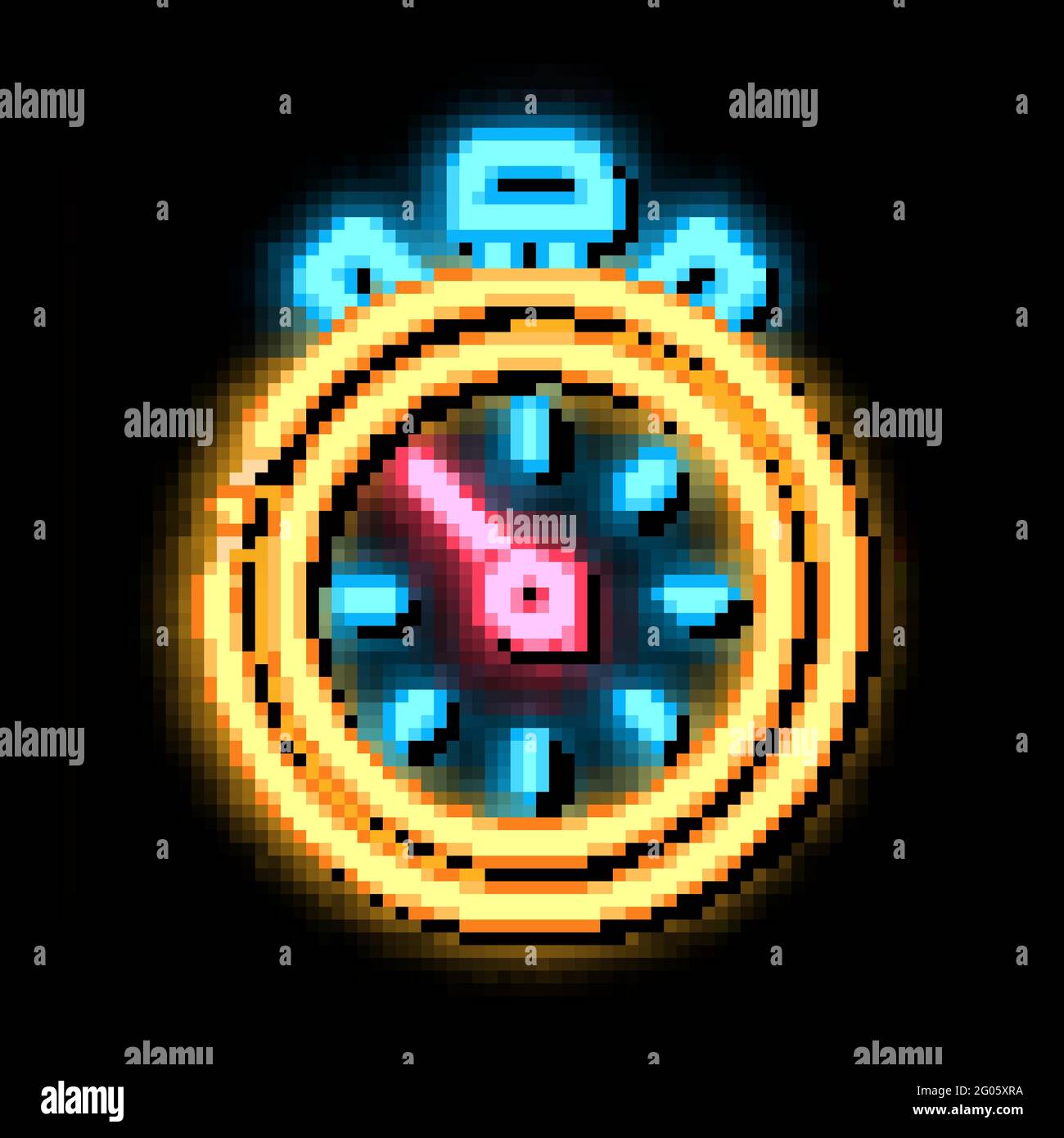 Competition Sport Stopwatch neon glow icon illustration Stock Vector ...