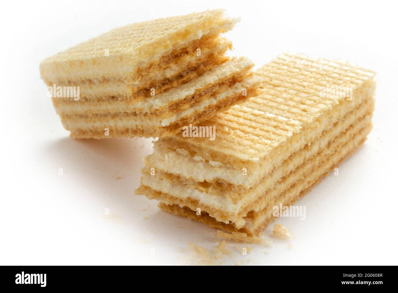vanilla wafer on a white background Stock Photo - Alamy