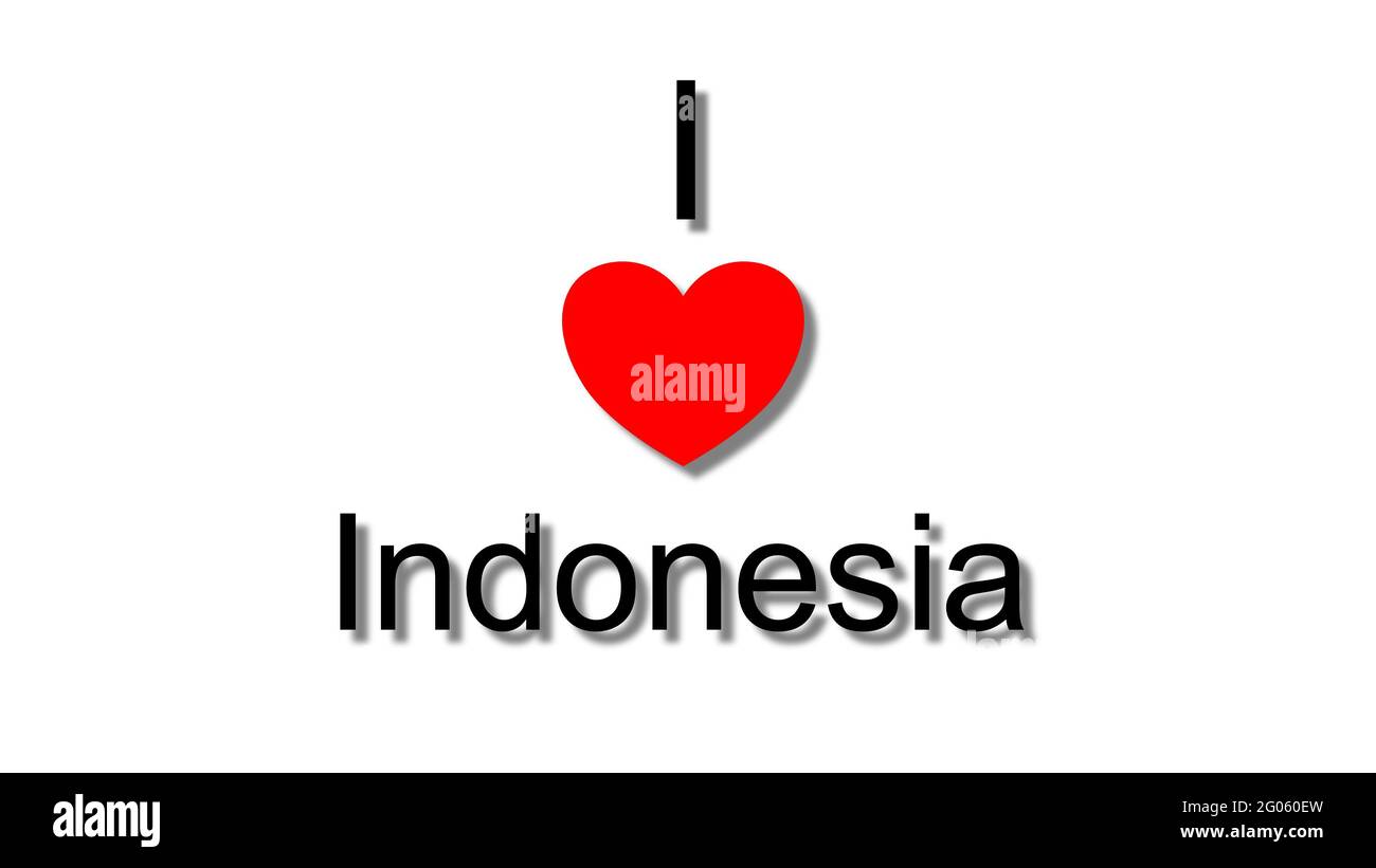 i love indonesia red heart Stock Photo