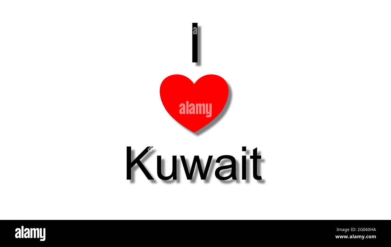 i love kuwait red heart Stock Photo Alamy
