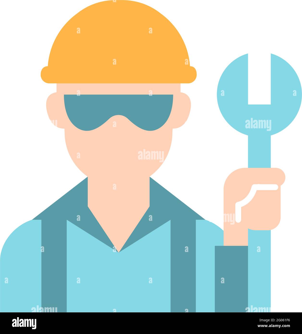 Blue collar worker vector flat color icon Stock Vector Image & Art Alamy