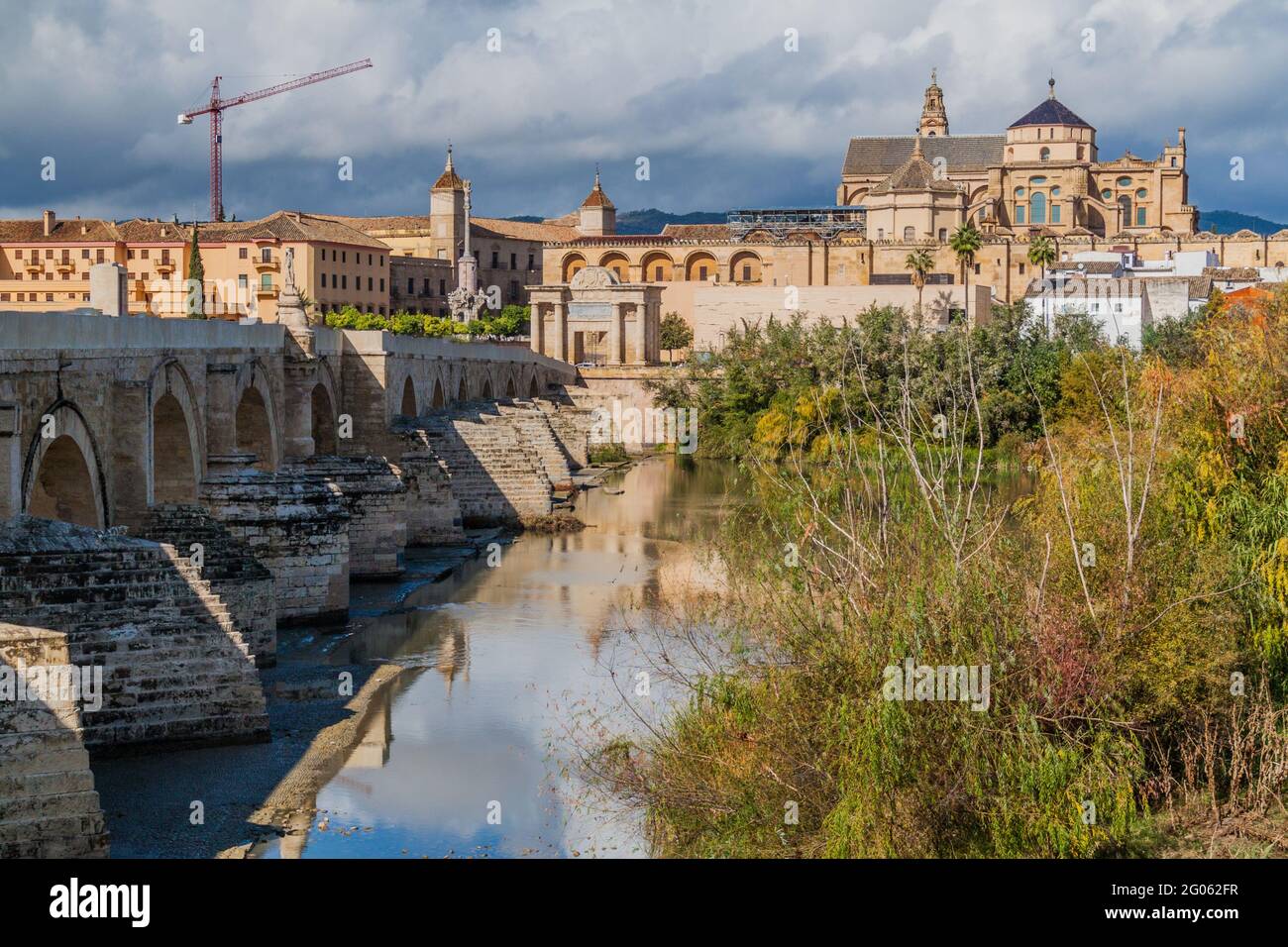 Mosque-Cathedral and Roman Bridge in Cordoba, Spain Stock Photo