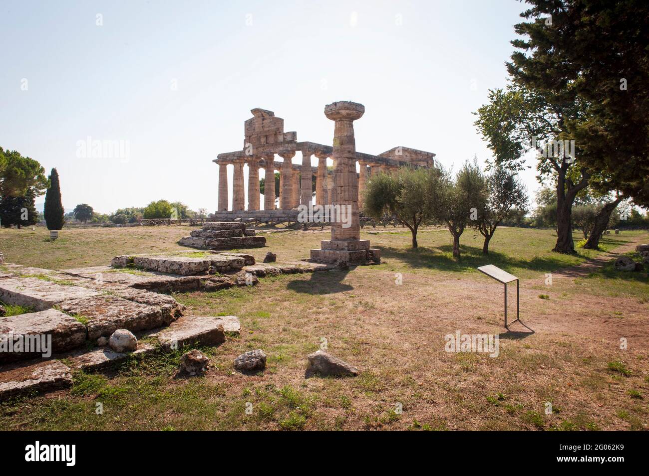 Temple of Athena, Paestum archeological area, UNESCO, World Heritage Site, province of Salerno, Campania, Italy, Europe Stock Photo
