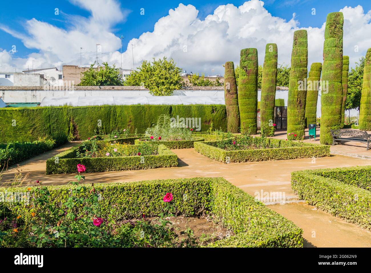 Gardens of Alcazar de los Reyes Cristianos in Cordoba, Spain Stock Photo